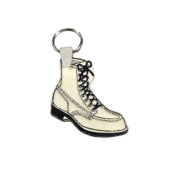 White Work Boot Keychain Hard Plastic - Picture 3 of 8